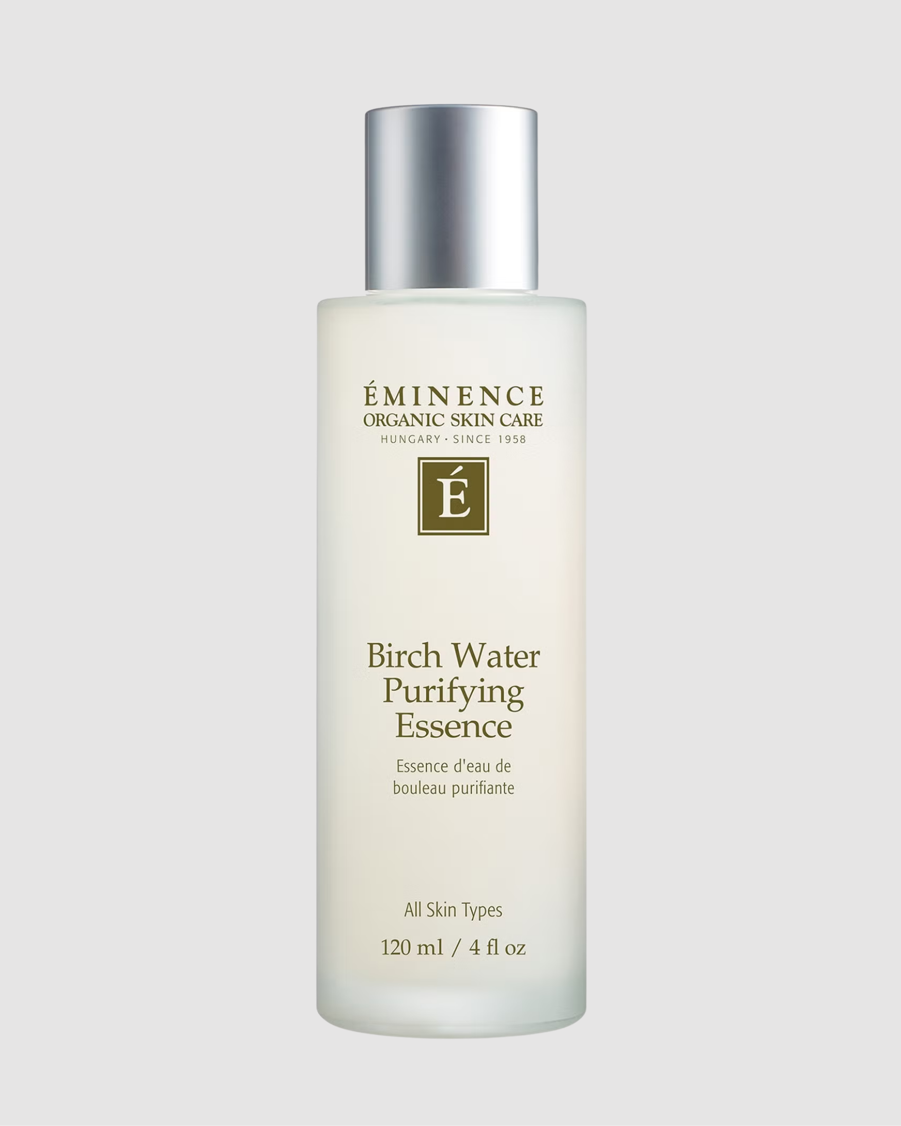  Eminence Organic Skin Care Birch Water Purifying Essence bottle on a light gray background