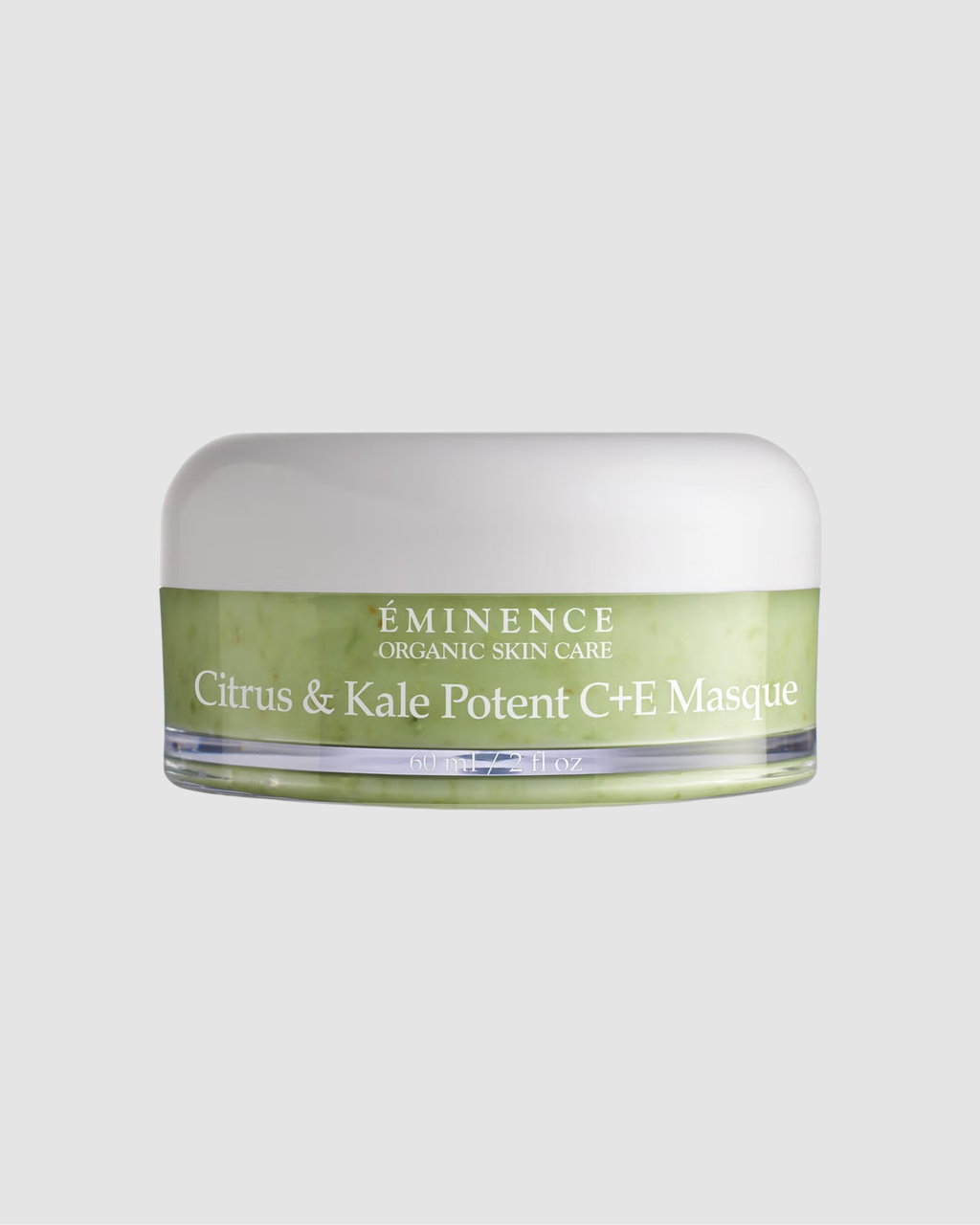 Eminence Citrus & Kale Potent C+E Masque jar on a light gray background