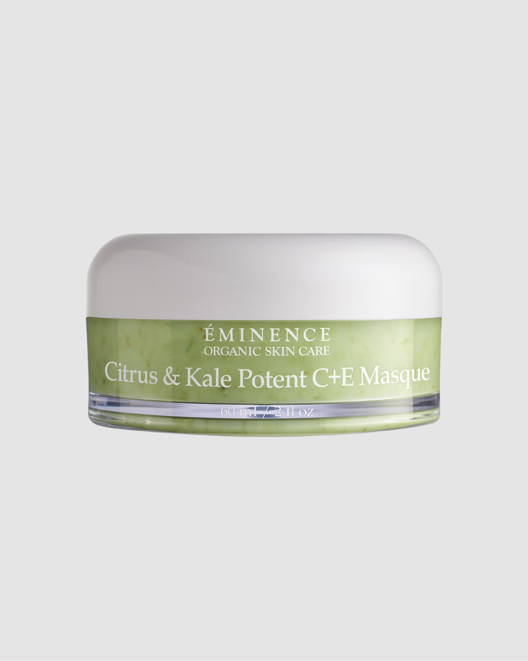 Eminence Citrus & Kale Potent C+E Masque jar on a light gray background