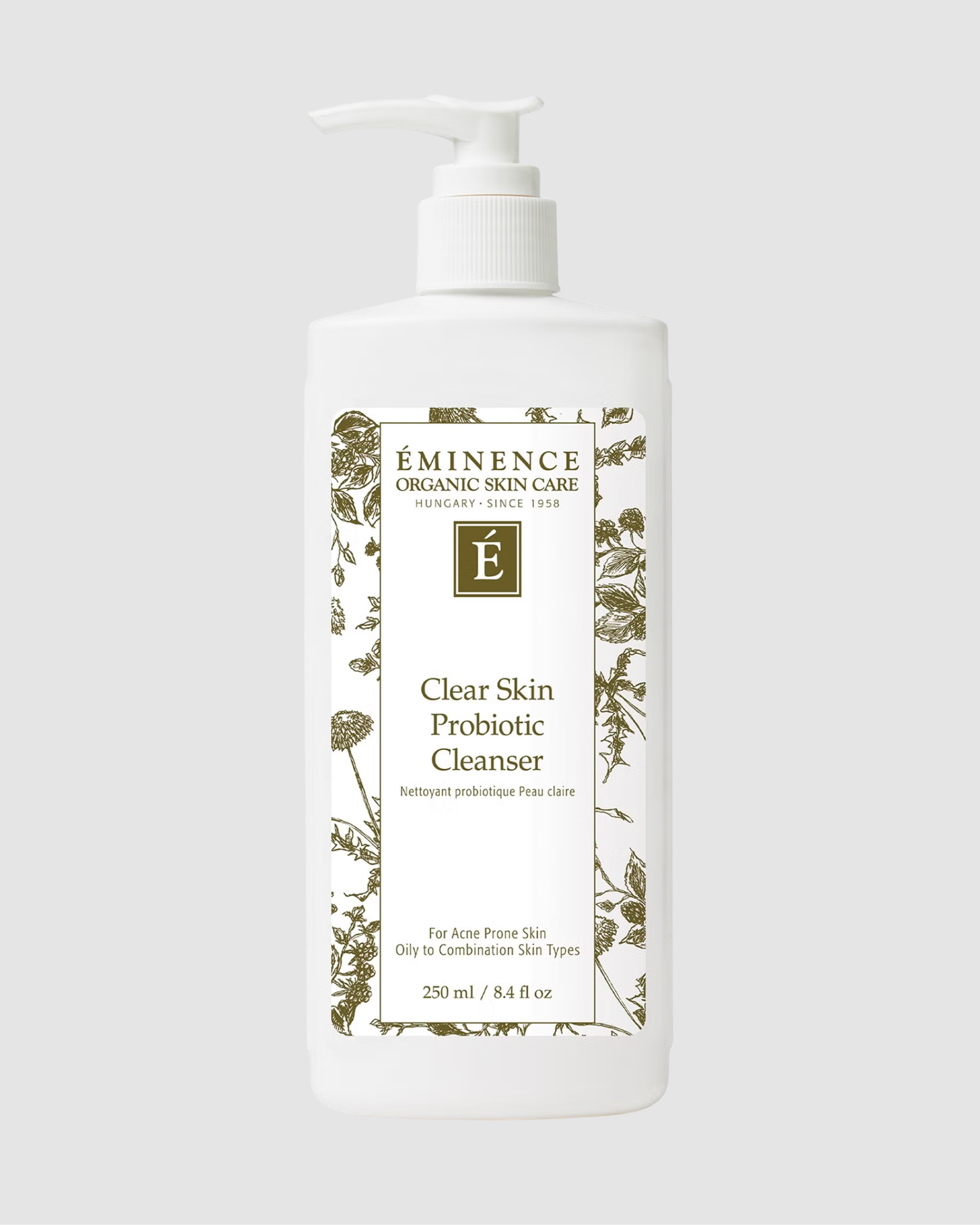 Eminence Organic Skin Care Clear Skin Probiotic Cleanser bottle on a white background