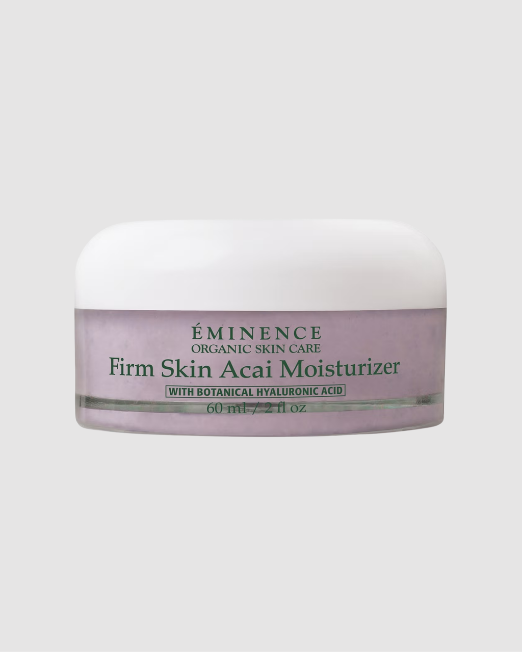 Eminence Firm Skin Acai Moisturizer jar on a light gray background