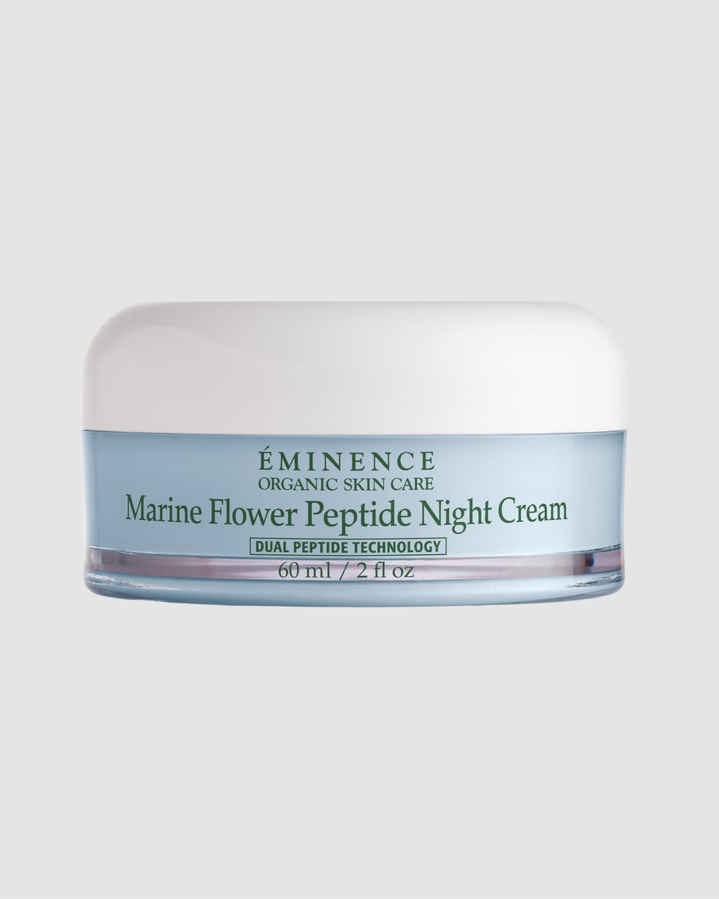 Eminence Marine Flower Peptide Night Cream jar on a light gray background