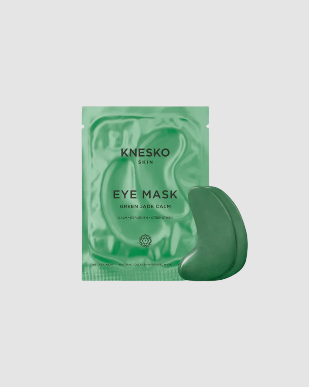 Knesko Green Jade Calm eye mask packaging on a white background