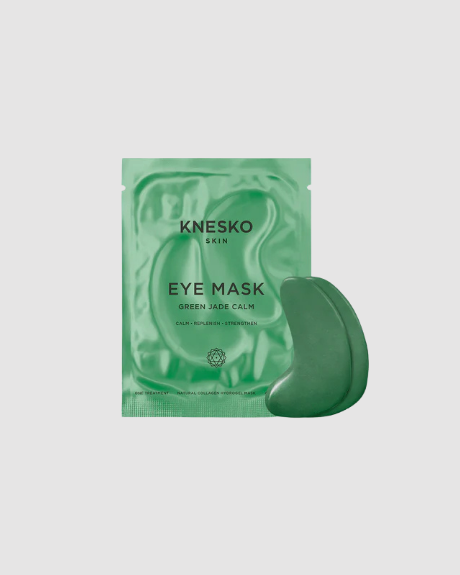 Knesko Green Jade Calm eye mask packaging on a white background