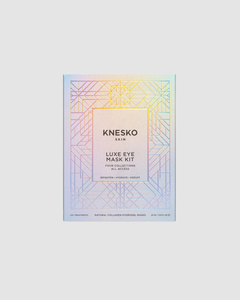 Knesko Luxe Eye Mask Kit packaging on a light gray background