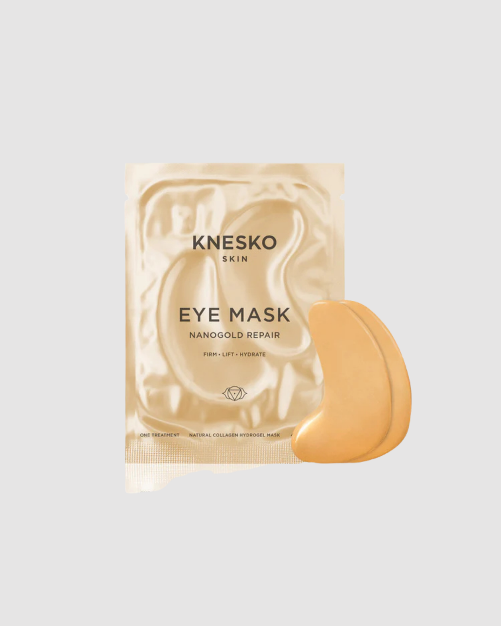Knesko eye mask packaging on a light gray background