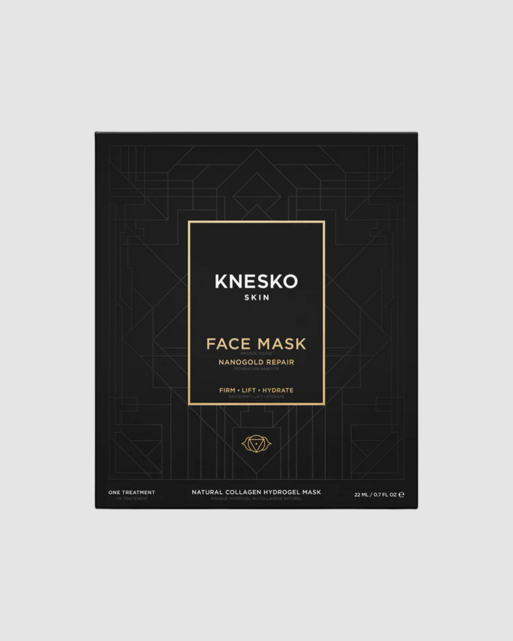 Knesko Face Mask packaging on a light gray background