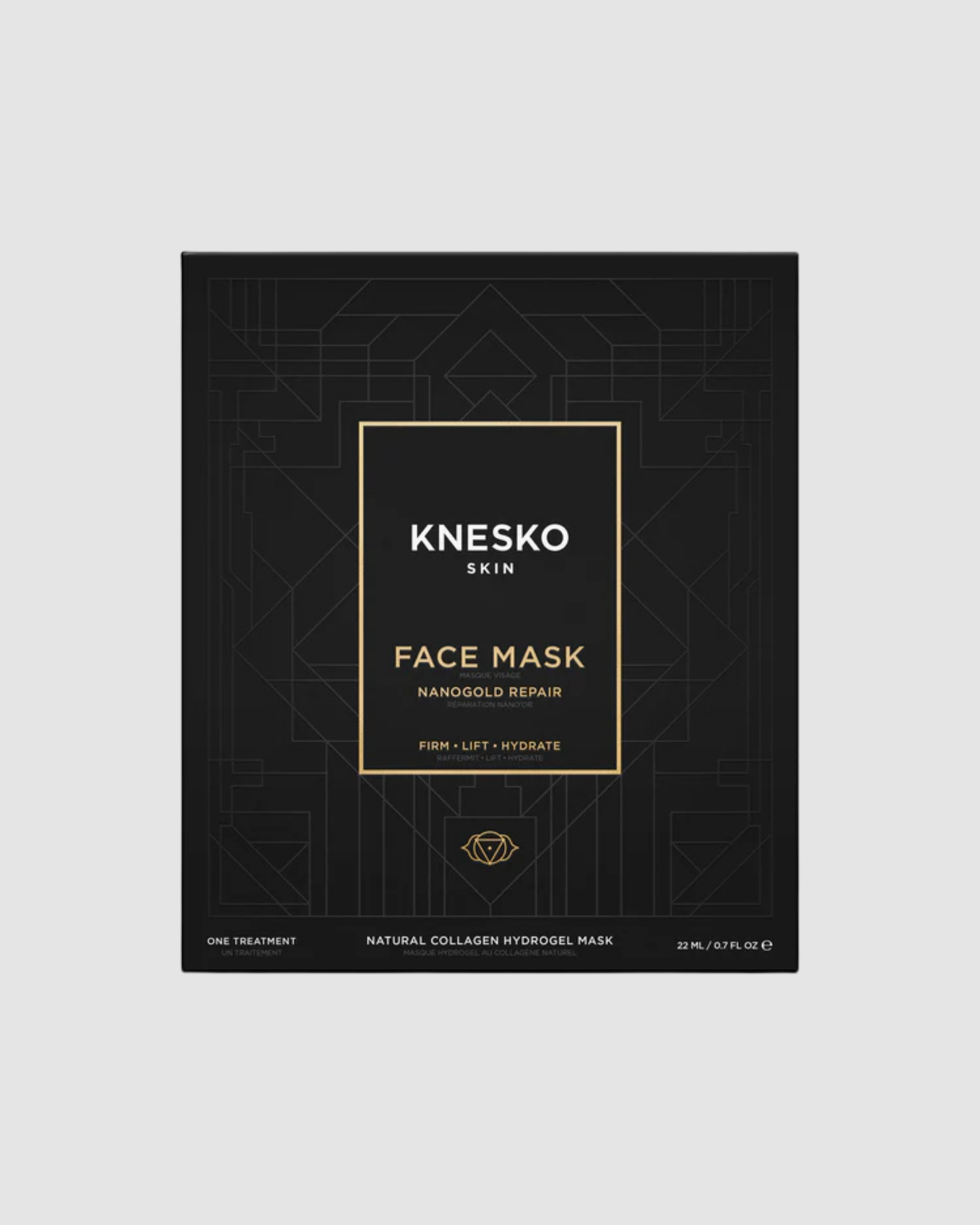 Knesko Face Mask packaging on a light gray background