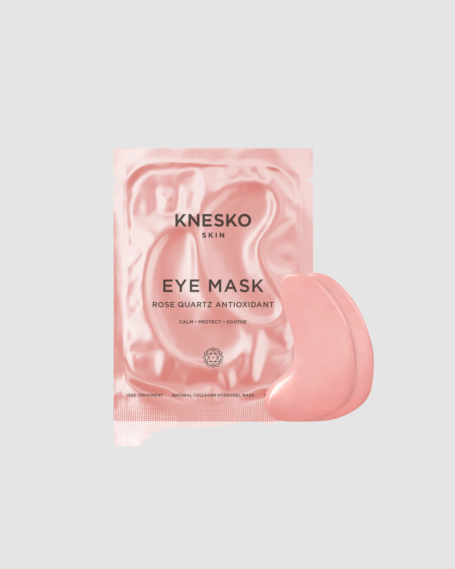 Knesko eye mask packaging on a light gray background
