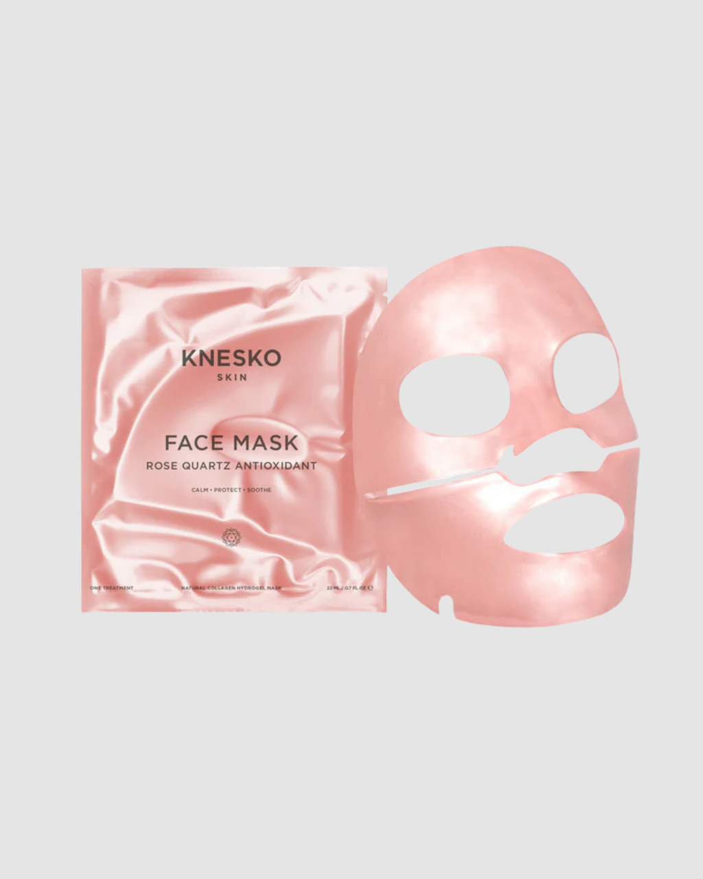 Knesko face mask packaging on a light gray background